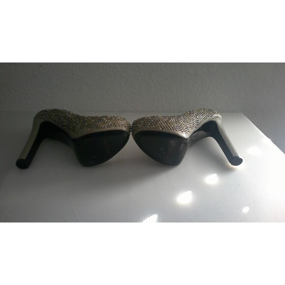 Dolce Vita Brenna Mixed Metal Studded Taupe Leather Platform Pump Heel Size 10M - Picture 6 of 8